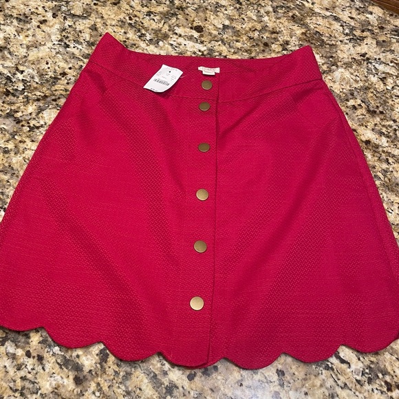 Brand new tags J.Crew Women's Red Button-Front Skirt - Picture 3 of 6